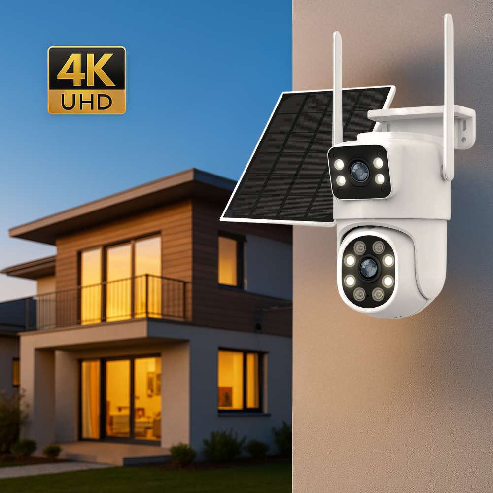 Caméra de surveillance solaire 4K Tuya PTZ Double Ojbjectif (8MP)
