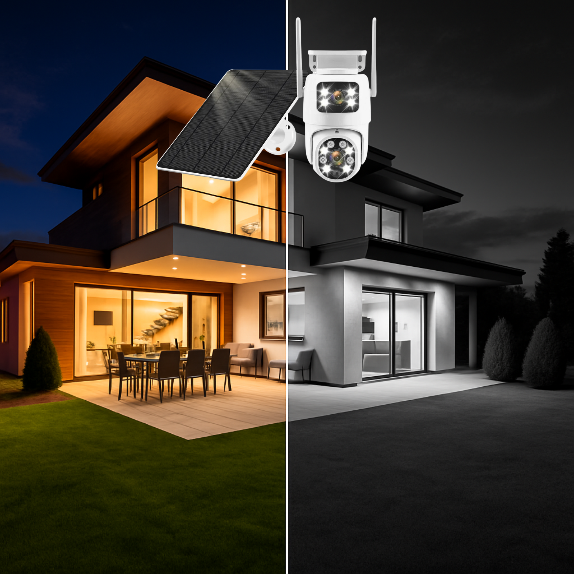 Caméra de surveillance solaire 4K Tuya PTZ Double Ojbjectif (8MP)