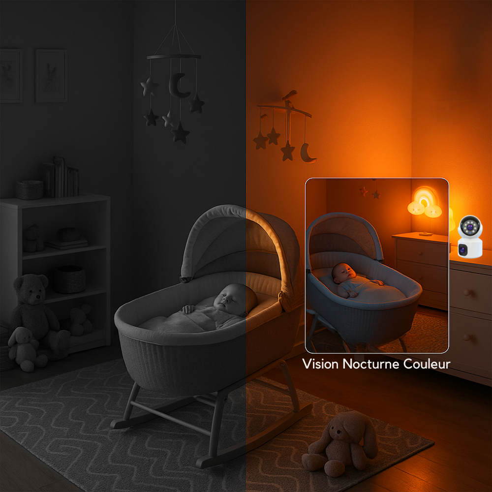 Caméra de Surveillance Intérieur 360° 4K (8MP) Tuya | Double Objectif avec suivi IA