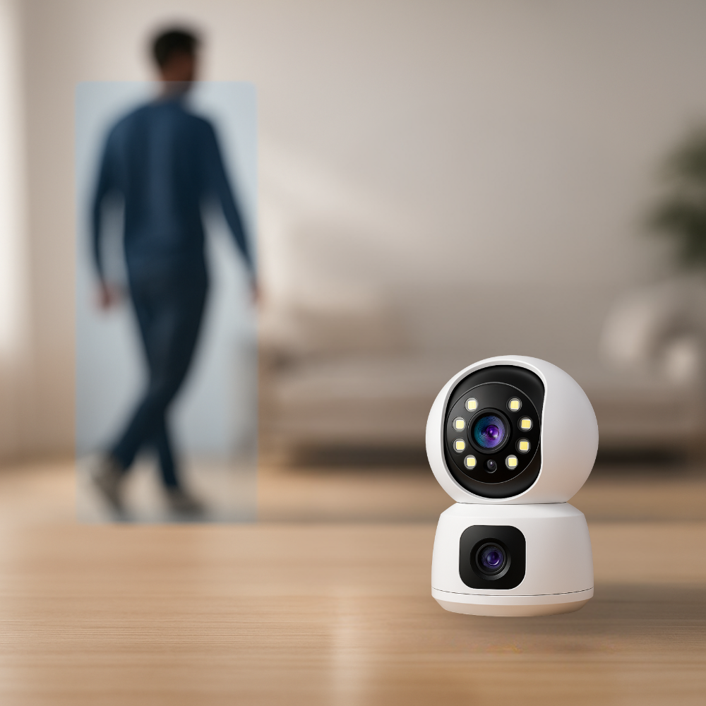 Caméra de Surveillance Intérieur 360° 4K (8MP) Tuya | Double Objectif avec suivi IA