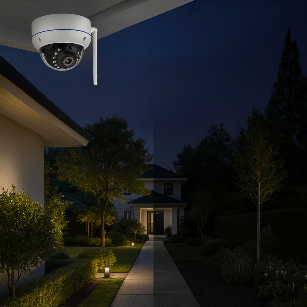 Caméra Dôme Extérieur UHD (5MP) Tuya | Vision Nocturne & Détection IA