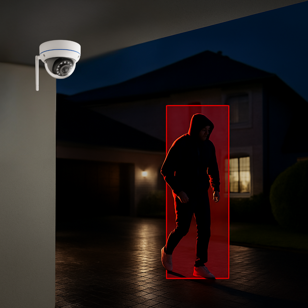 Caméra Dôme Extérieur UHD (5MP) Tuya | Vision Nocturne & Détection IA