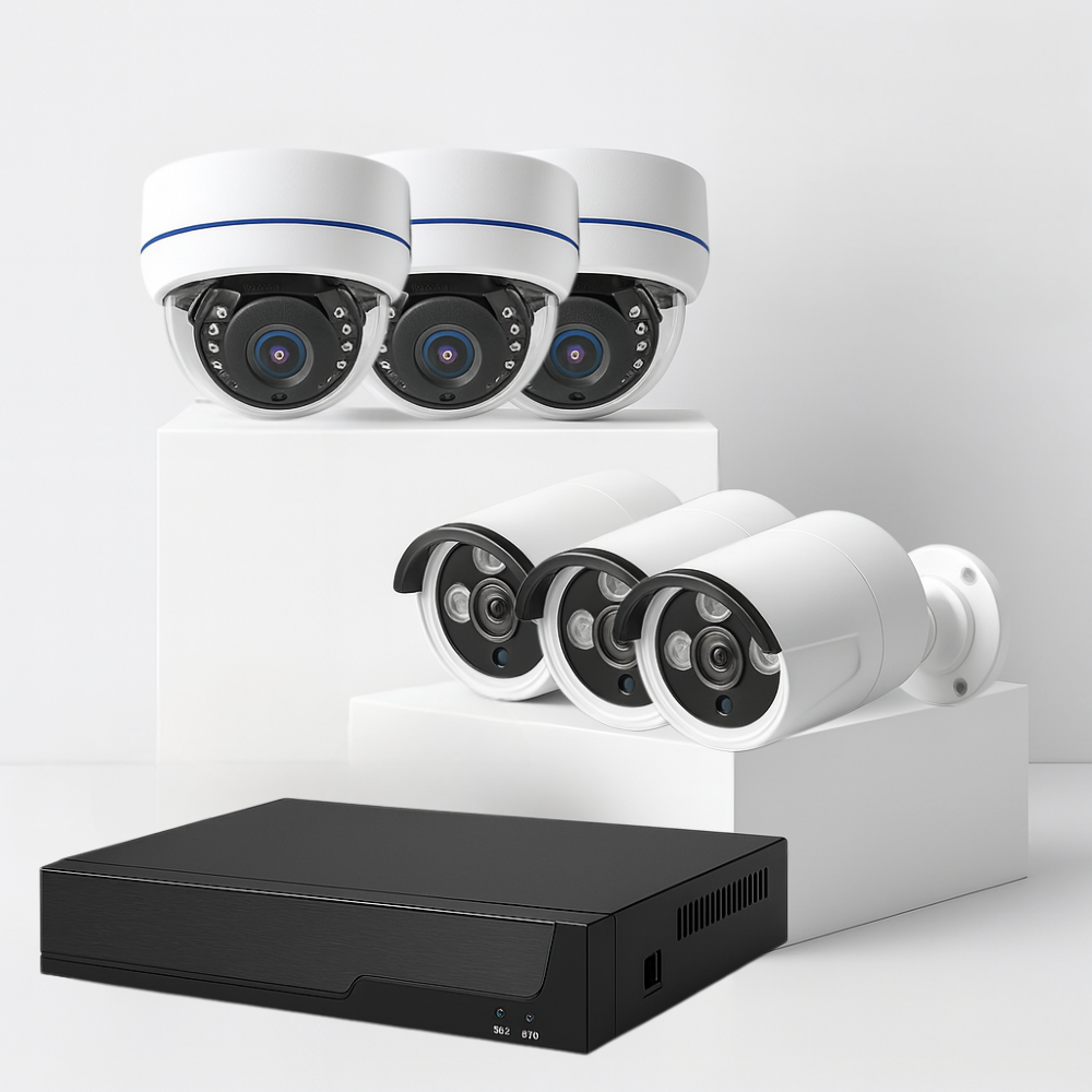 Kit de vidéosurveillance PoE 4K – NVR + caméras Bullet et Dôme