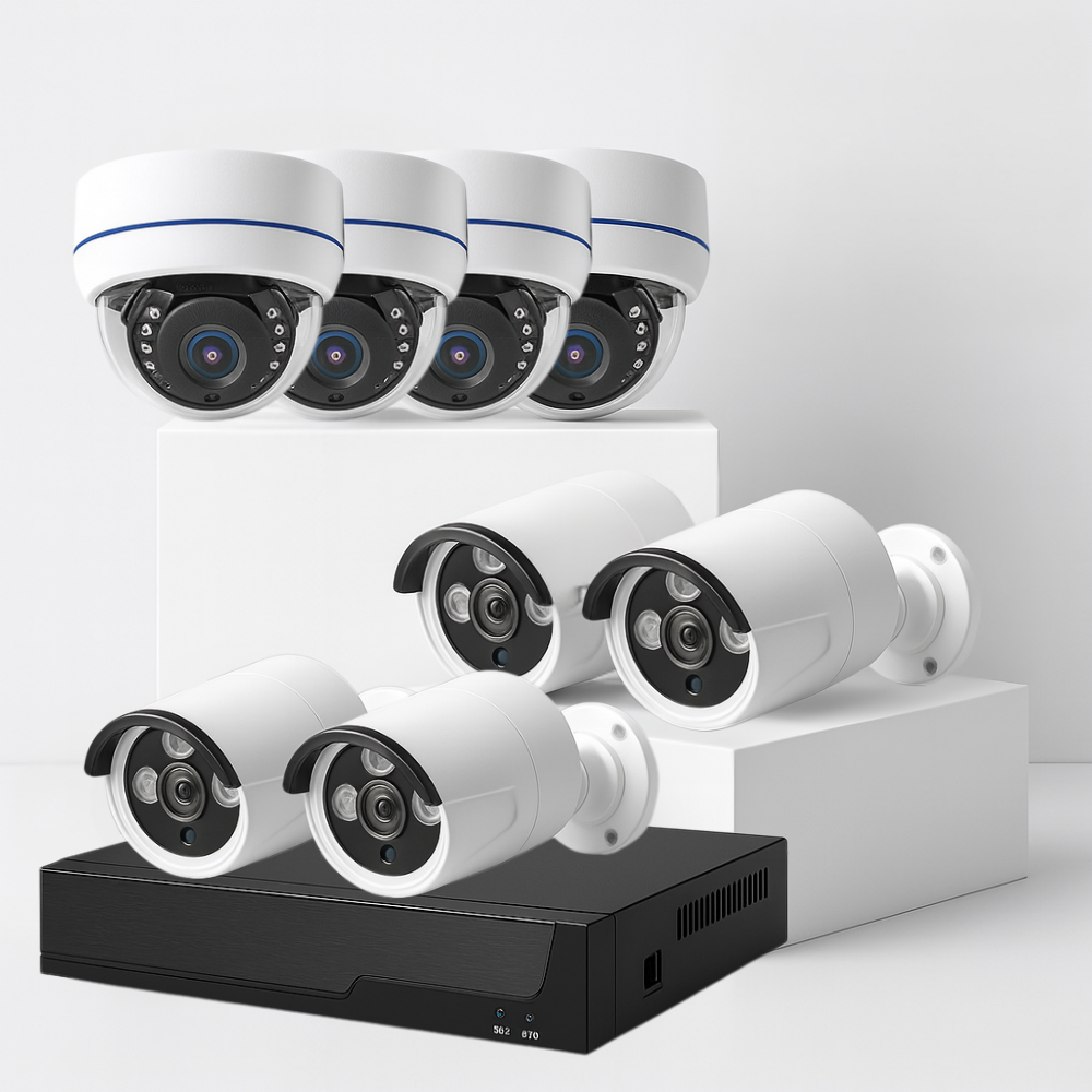 Kit de vidéosurveillance PoE 4K – NVR + caméras Bullet et Dôme