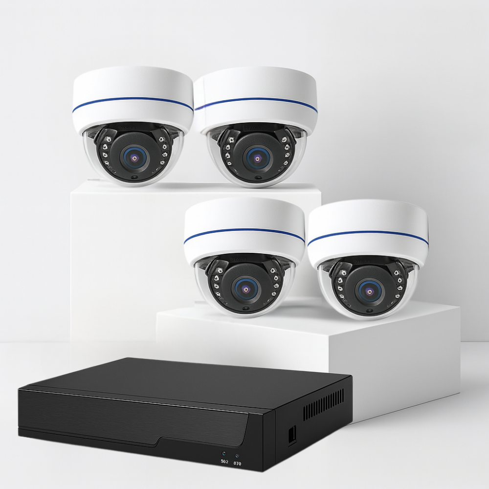 Kit de vidéosurveillance PoE 4K – NVR + caméras Bullet et Dôme