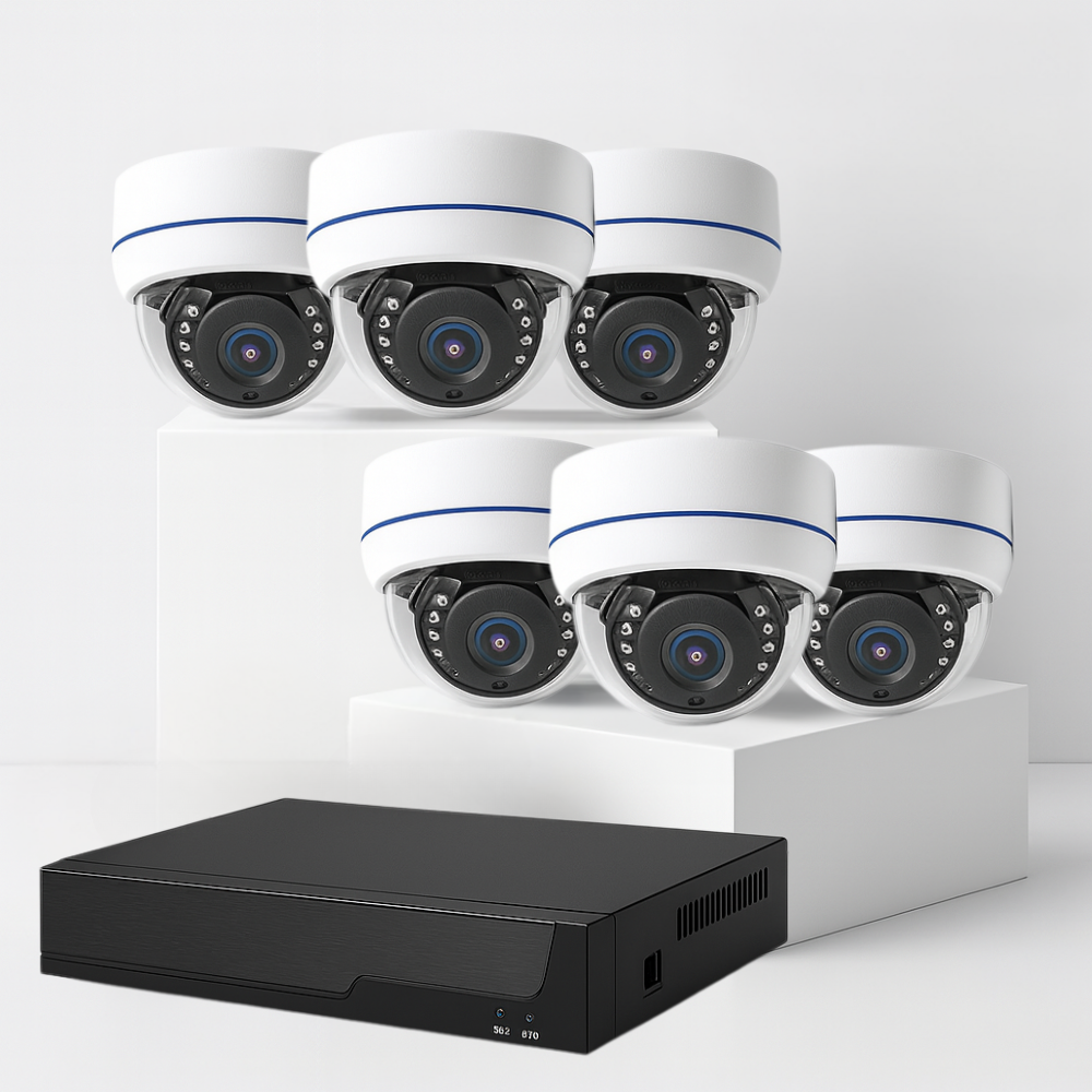 Kit de vidéosurveillance PoE 4K – NVR + caméras Bullet et Dôme