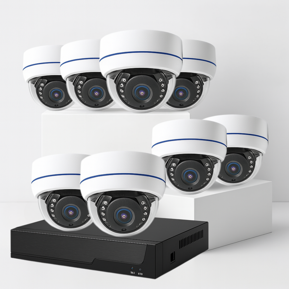 Kit de vidéosurveillance PoE 4K – NVR + caméras Bullet et Dôme
