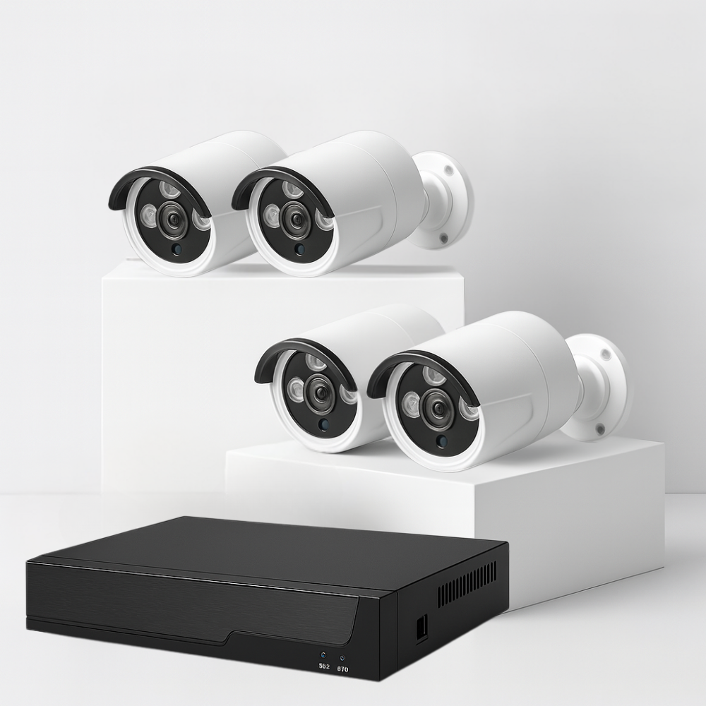 Kit de vidéosurveillance PoE 4K – NVR + caméras Bullet et Dôme