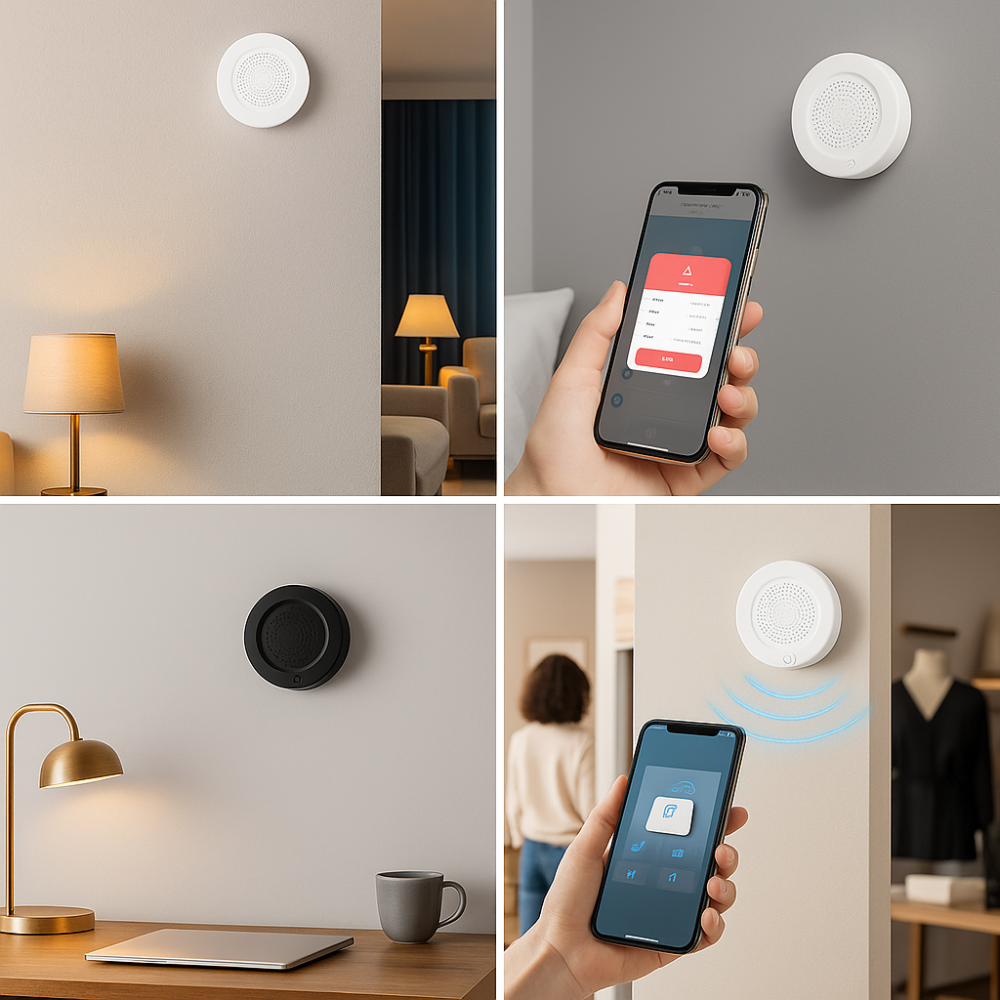 Alarme Intérieure Connectée WiFi/Zigbee – Sirène 100 dB Tuya