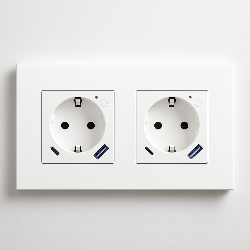 Prise Murale Connectée WiFi/Zigbee avec Port USB & USB-C | Tuya, Alexa & Google Home