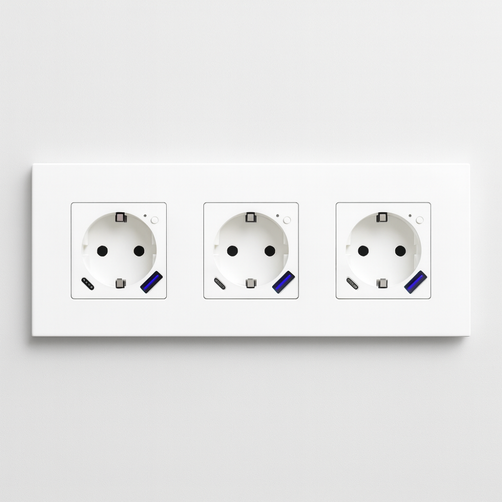 Prise Murale Connectée WiFi/Zigbee avec Port USB & USB-C | Tuya, Alexa & Google Home