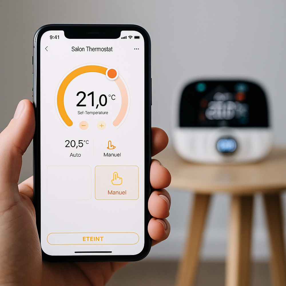 Thermostat Connecté Sans Fil - Contrôle Intelligent & Portable avec Récepteur RF 433 MHz