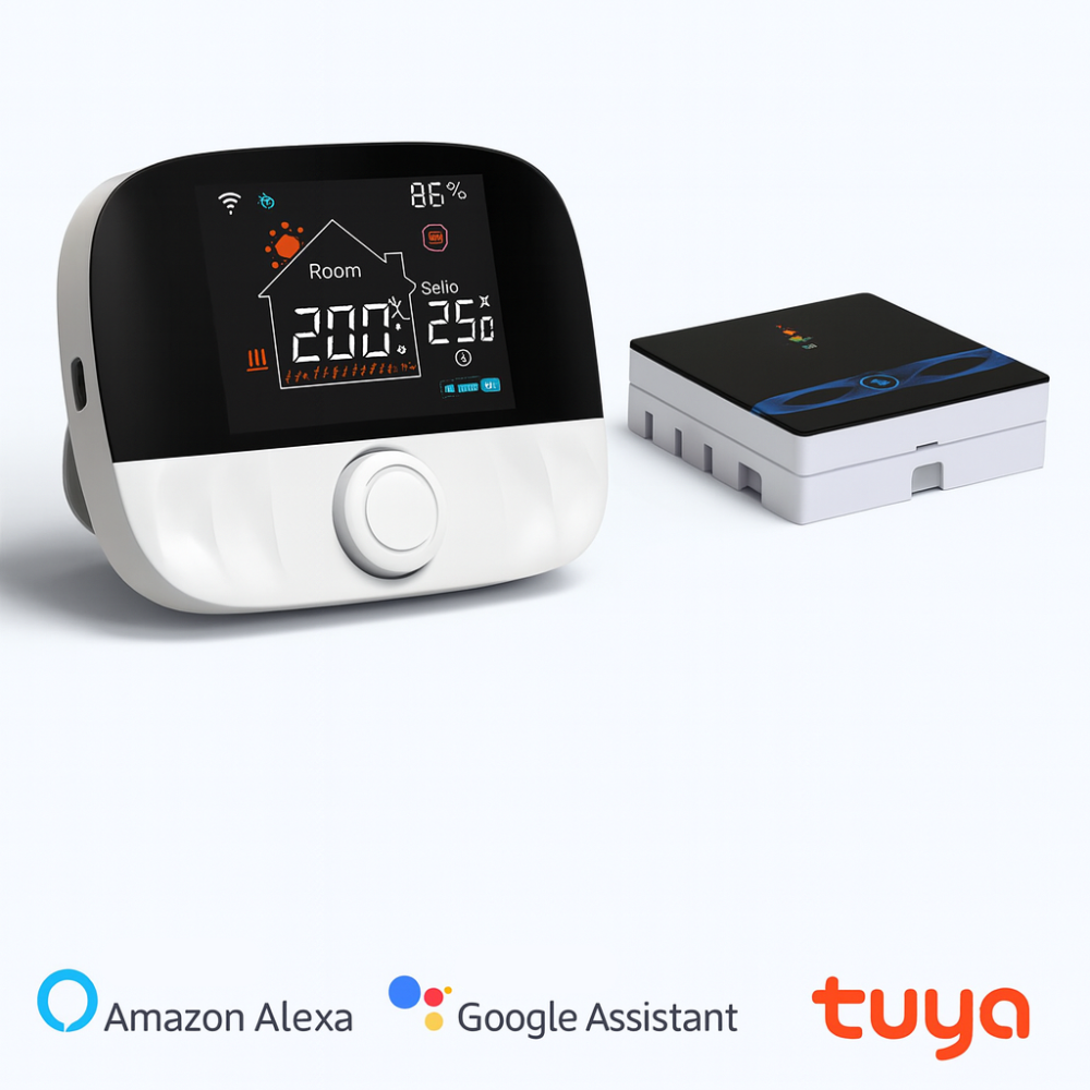 Thermostat Connecté Sans Fil - Contrôle Intelligent & Portable avec Récepteur RF 433 MHz