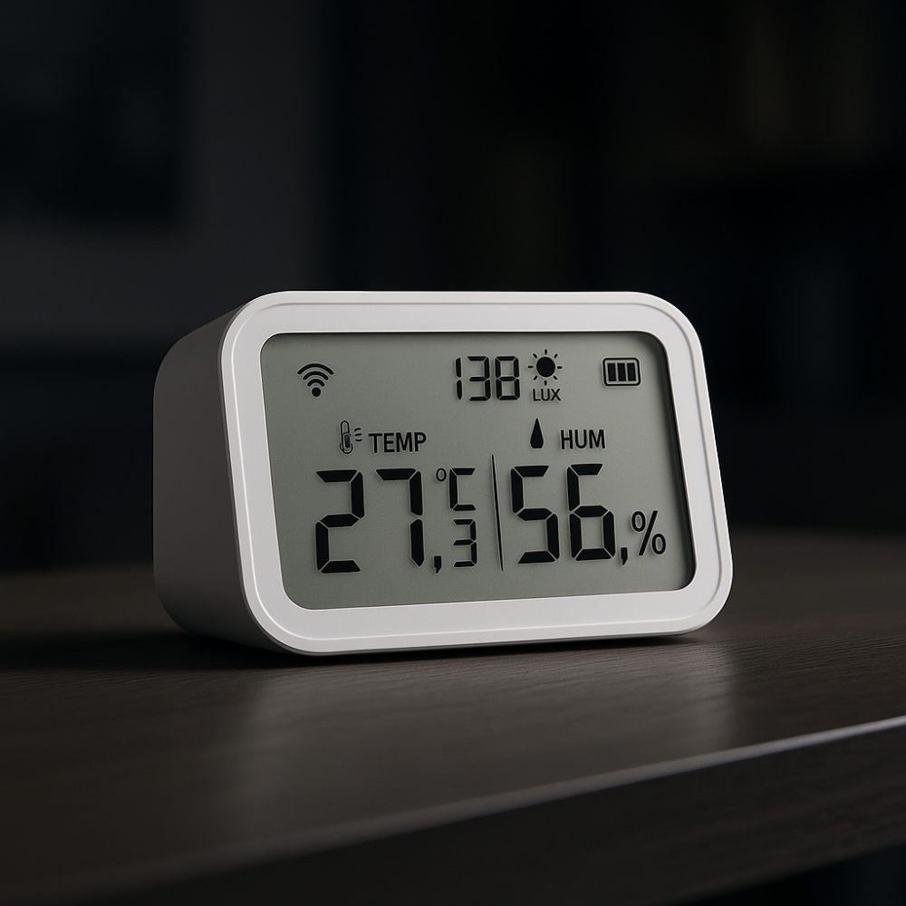 Capteur Connectée WIFI/Zigbee Tuya - Température, Humidité & Luminosité avec Écran LCD