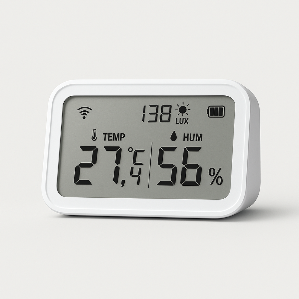 Capteur Connectée WIFI/Zigbee Tuya - Température, Humidité & Luminosité avec Écran LCD