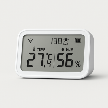 Capteur Connectée WIFI/Zigbee Tuya - Température, Humidité & Luminosité avec Écran LCD