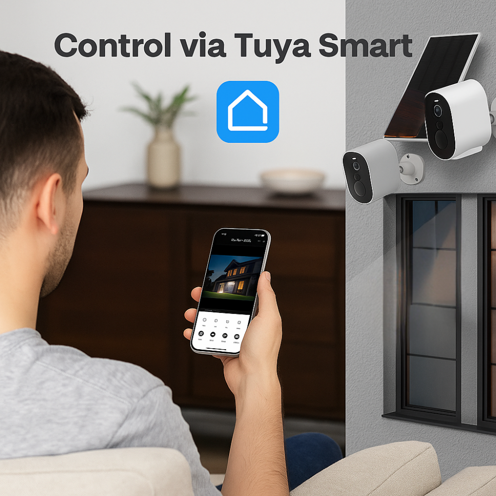 Caméra de Surveillance solaire extérieur 2K WIFI Tuya