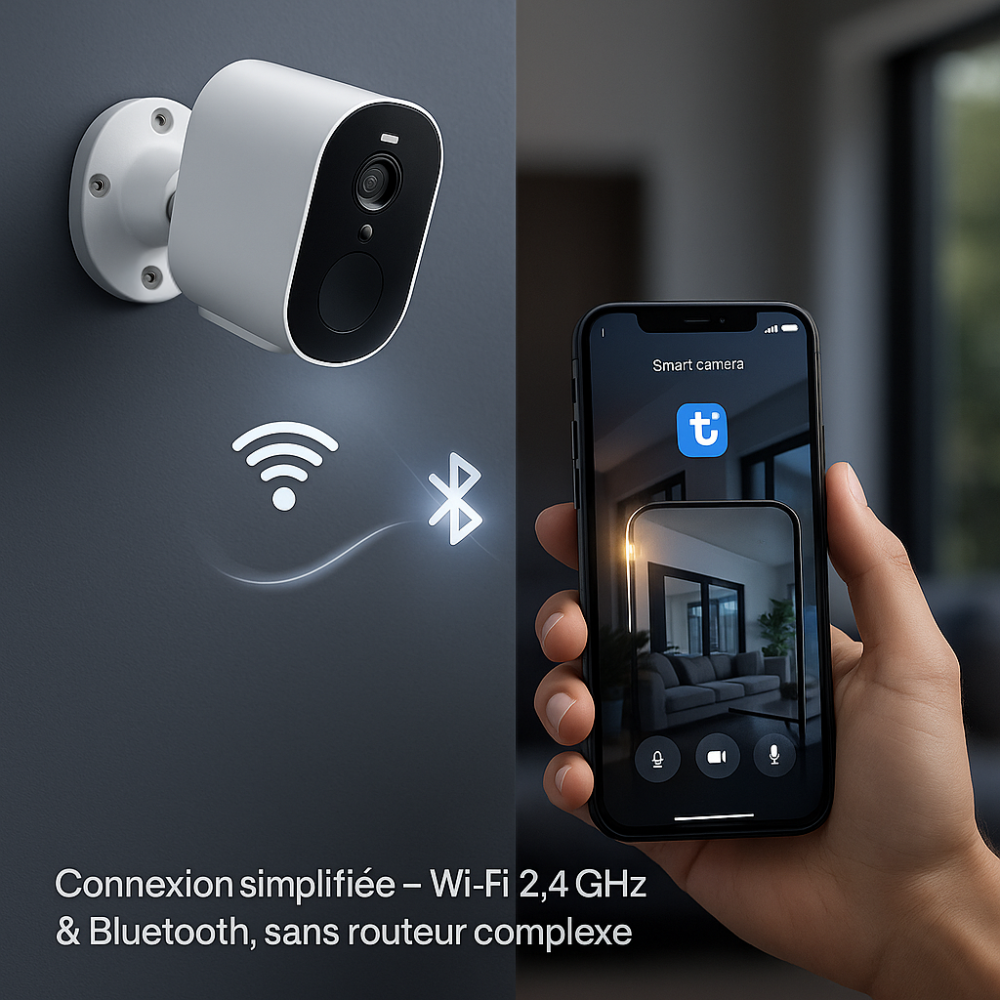 Caméra de Surveillance solaire extérieur 2K WIFI Tuya