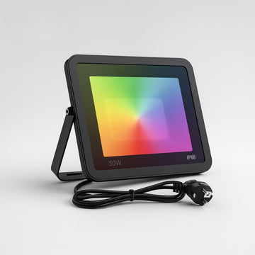 Projecteur LED extérieur connecté Tuya | WiFi étanche IP66, RGB, compatible Alexa & Google