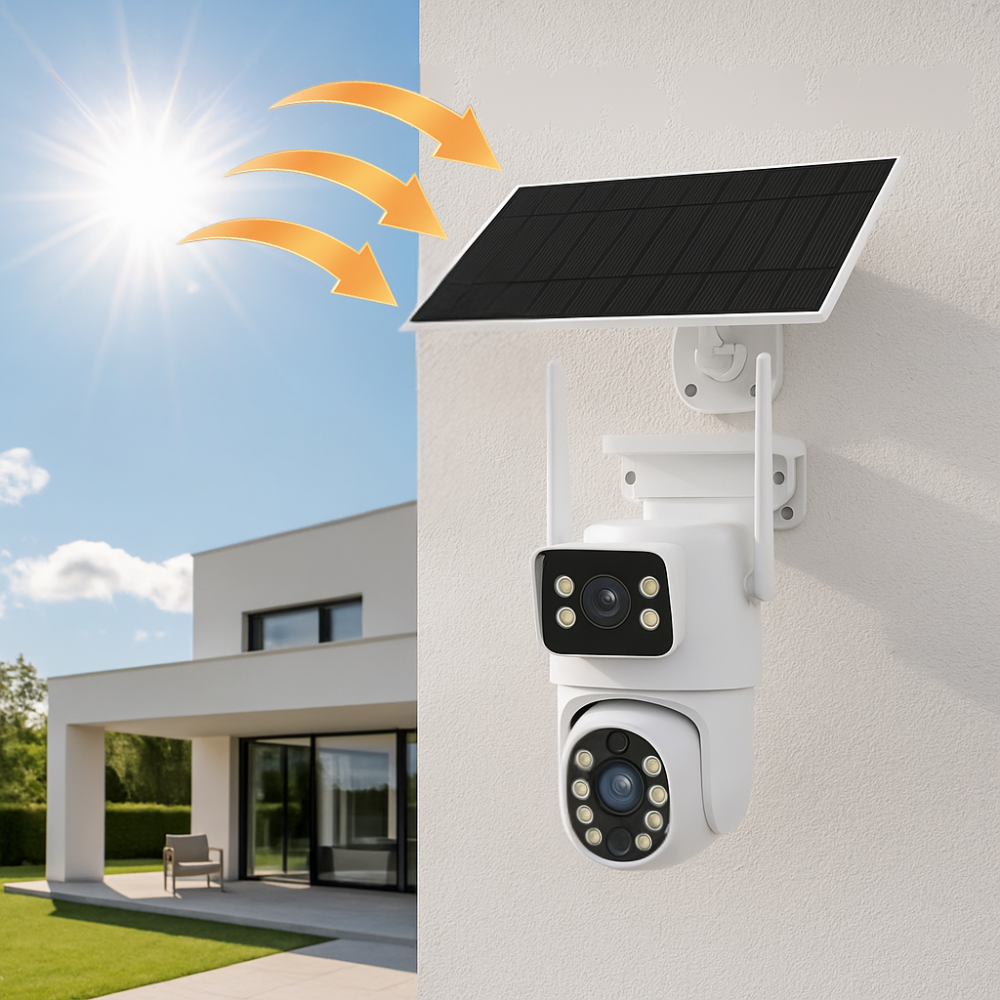 Caméra de surveillance solaire 4K Tuya PTZ Double Ojbjectif (8MP)