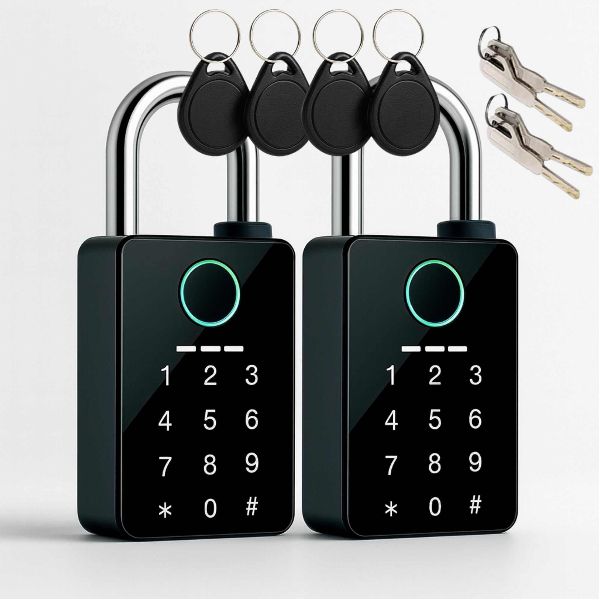 Cadenas connecté biométrique IP66 Tuya | Empreinte digitale,Clé, Carte RFID & Mot de passe