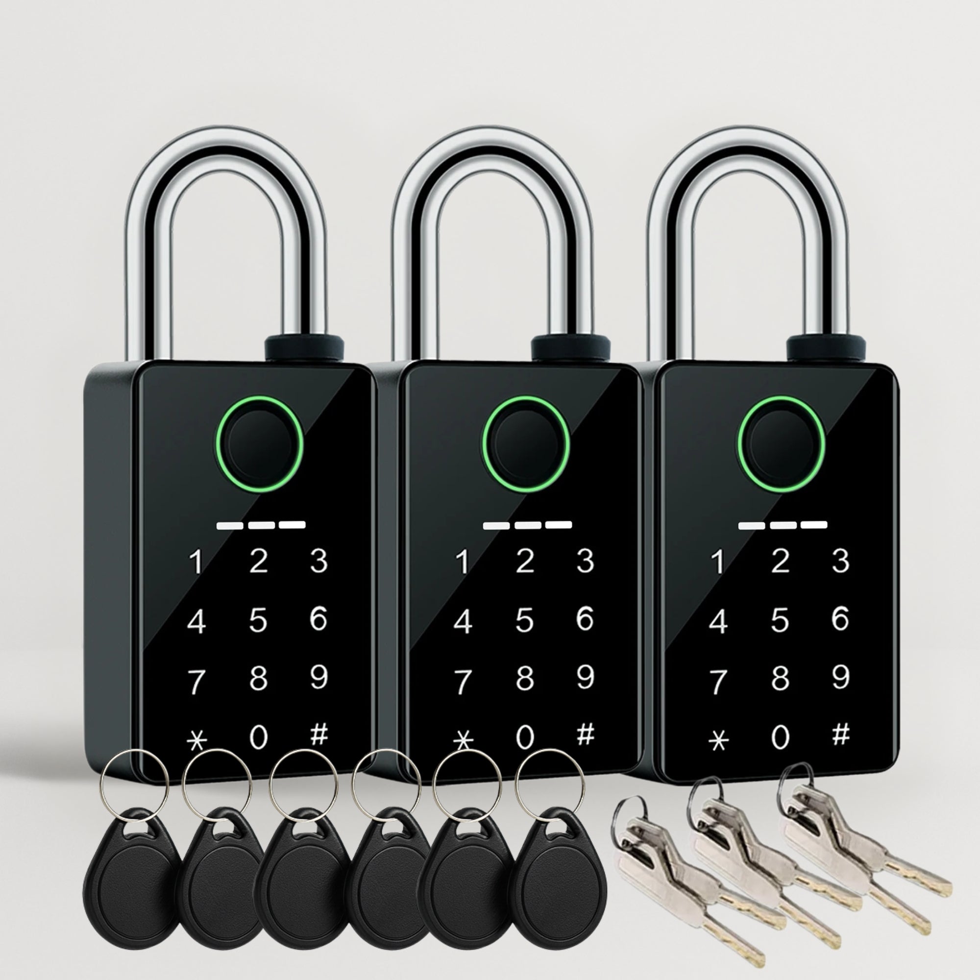 Cadenas connecté biométrique IP66 Tuya | Empreinte digitale,Clé, Carte RFID & Mot de passe