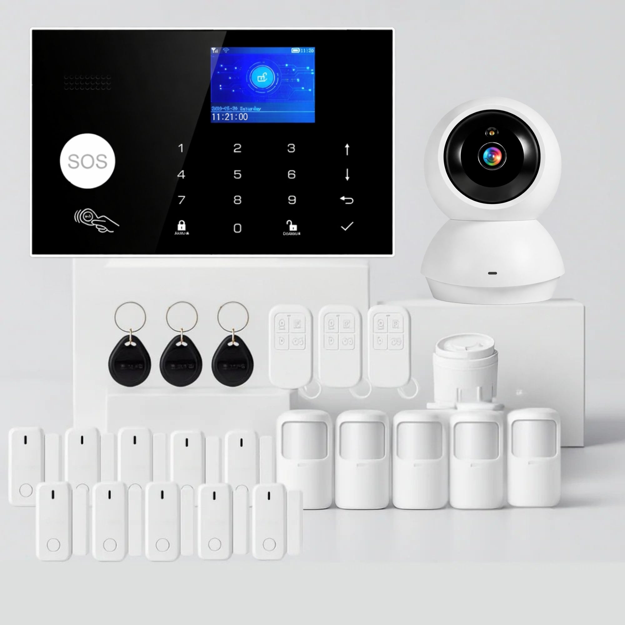 Kit Alarme Maison Connectée WiFi 4G avec RFID Sans Abonnement – Tuya Smart Life